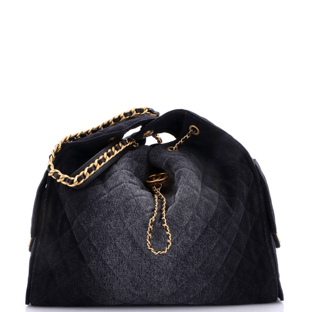 Chanel Large 25 Hobo Bag Quilted Denim